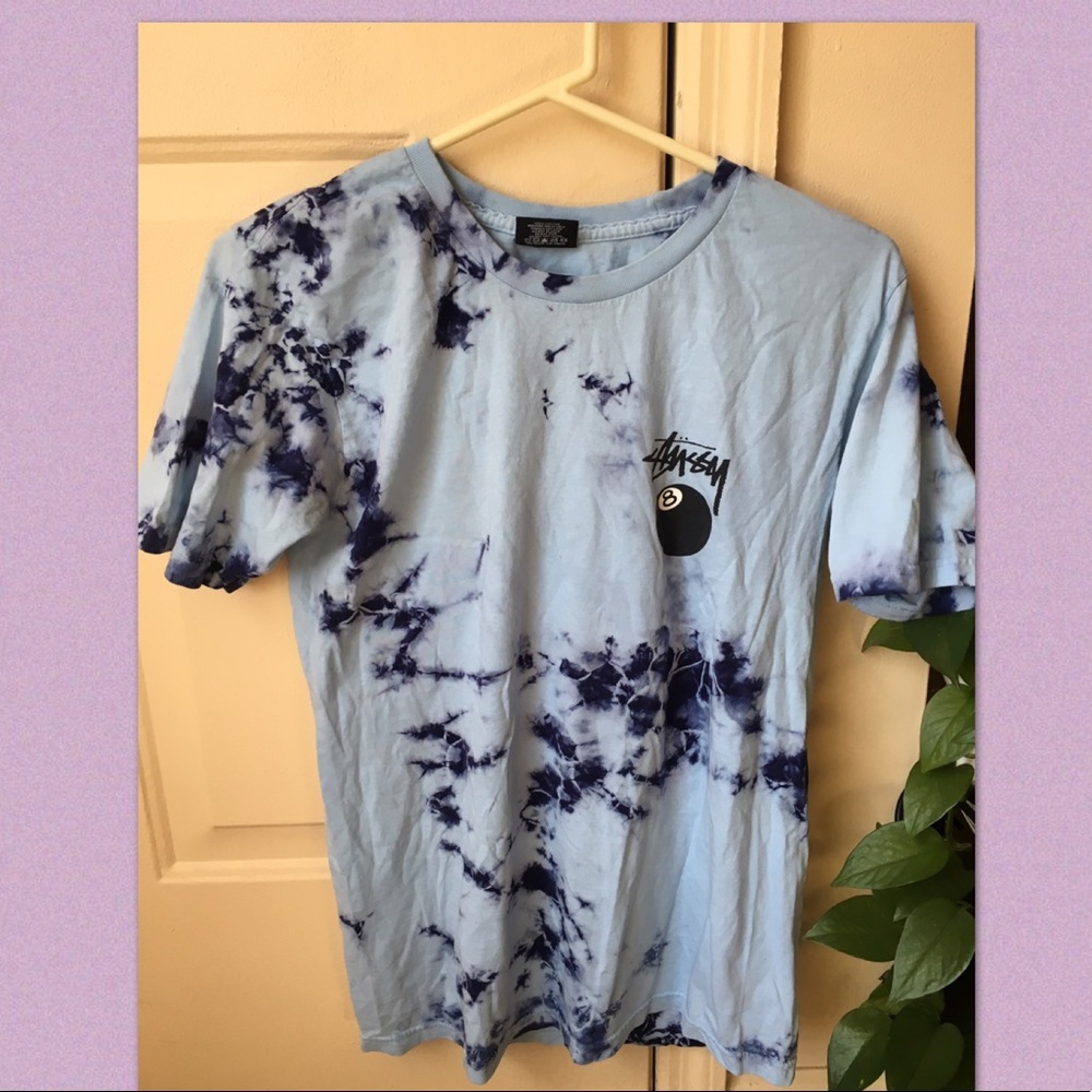 BLUE TIE DYE STUSSY T SHIRT!! SIZE SMALL